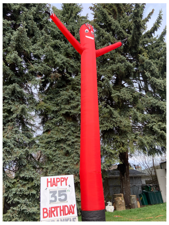 Tall red inflatable