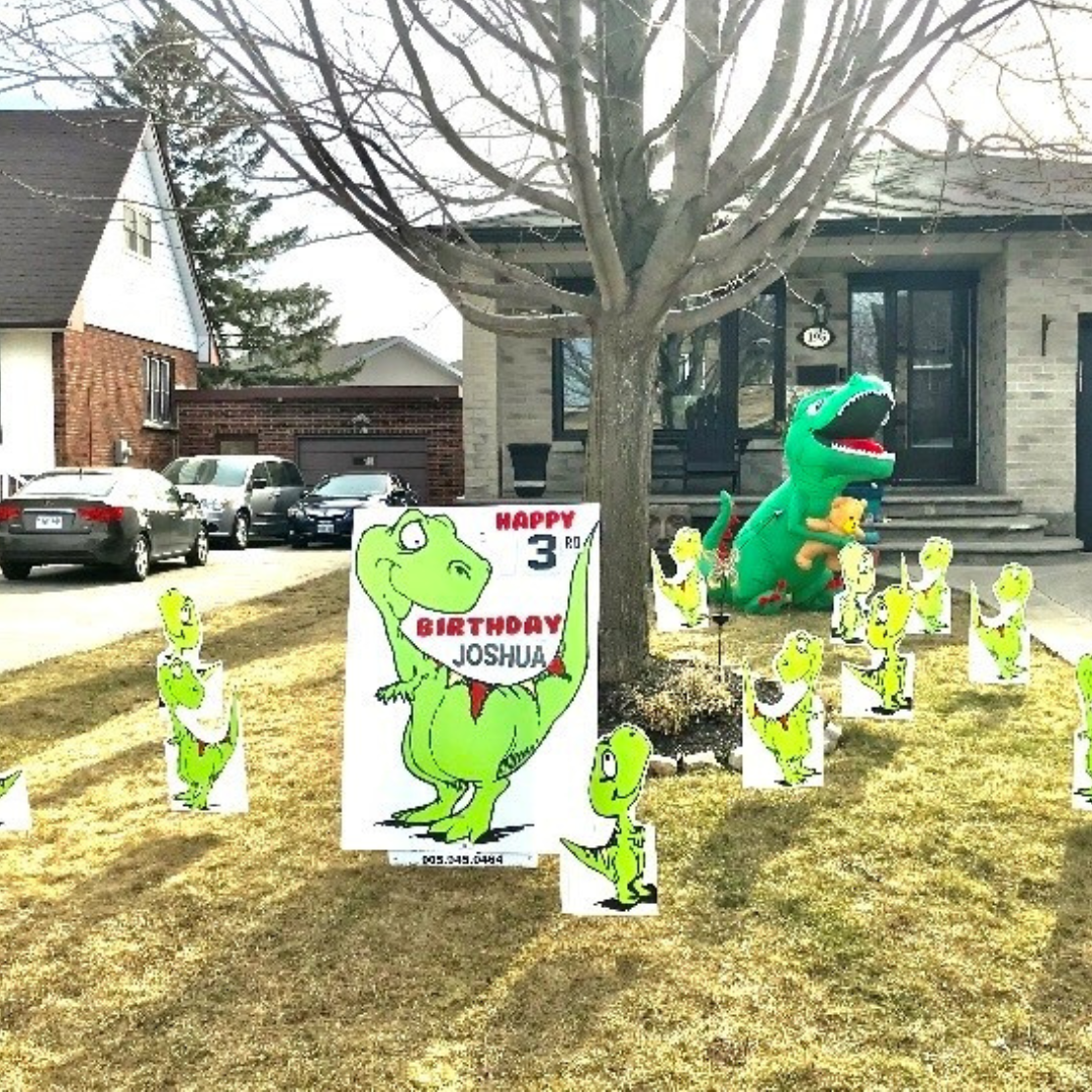 dinosaur kids party lawn sign