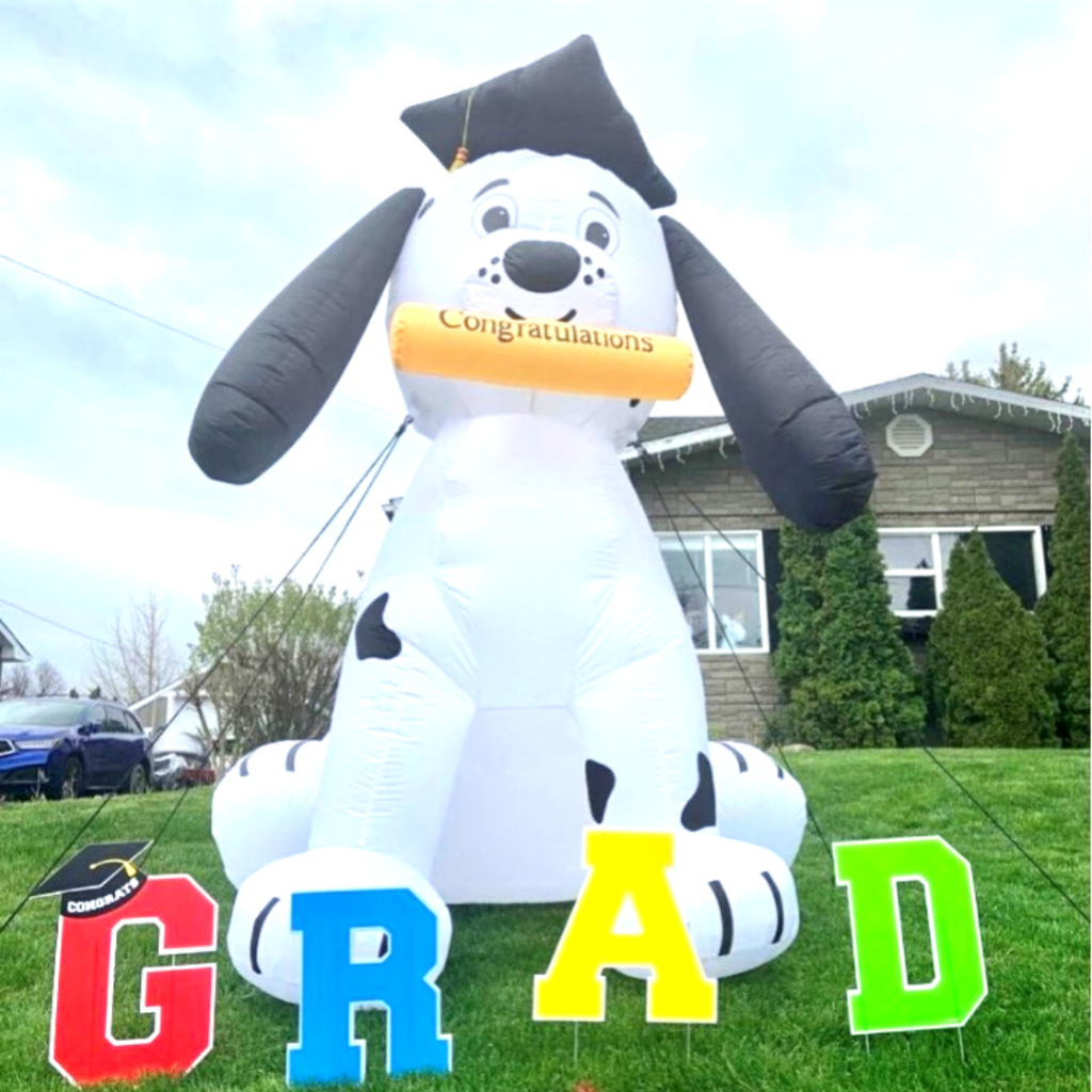 grad inflatable lawn sign
