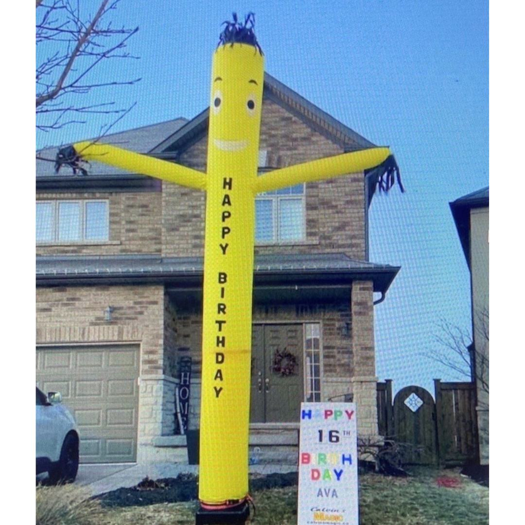 yellow birthday flag inflatable lawn sign